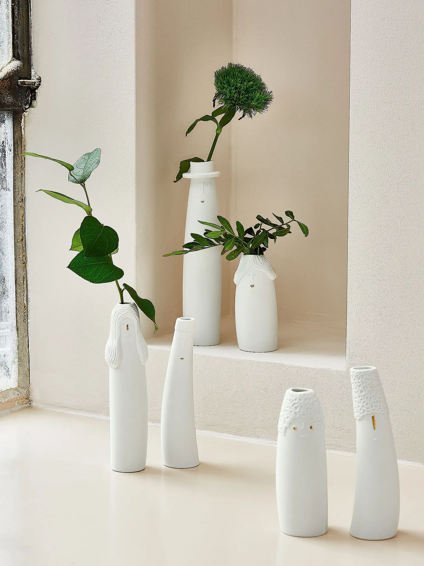 RAEDER | Vase 2er Set FAMILIENBANDE ONKEL & TANTE Weiss | 